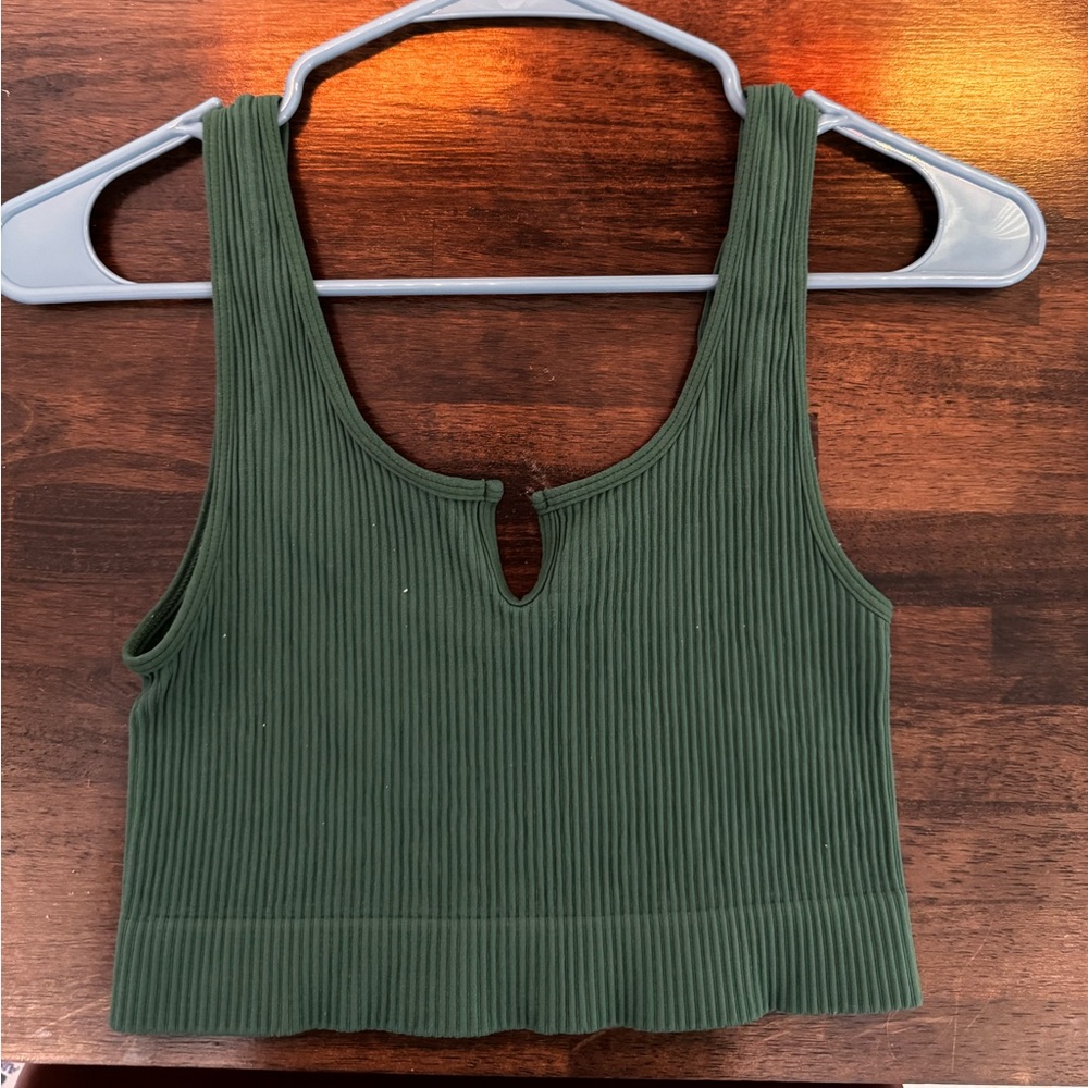 Green crop top